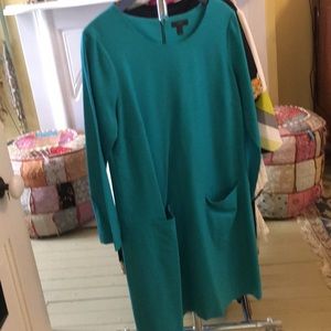 J Crew turquoise wool dress.